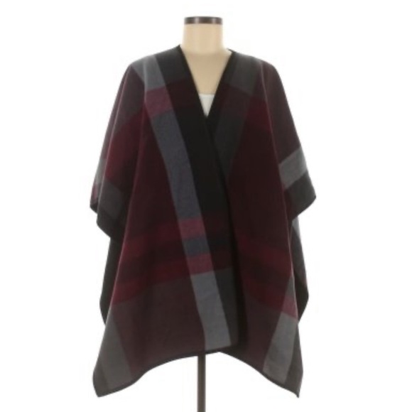 Ike Behar Fleece Check Wrap Black Grey One Size - Picture 1 of 6